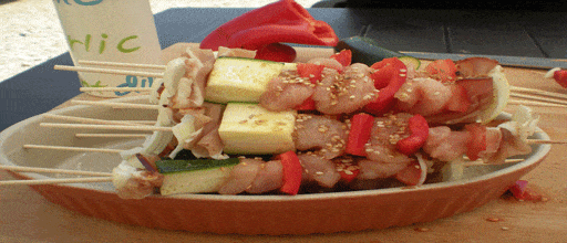 Brochettes de dinde aux graines de sésame