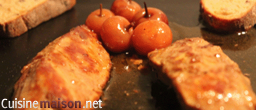 Foie gras poêlé aux griottes